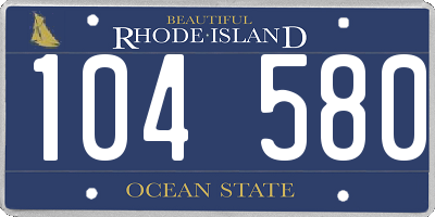 RI license plate 104580