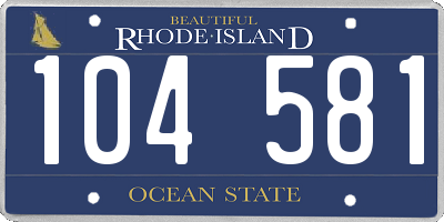RI license plate 104581