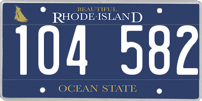 RI license plate 104582