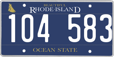 RI license plate 104583