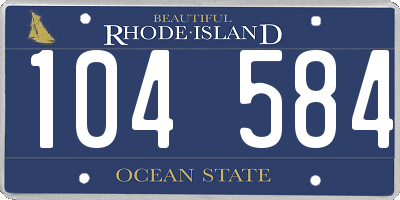 RI license plate 104584