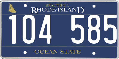 RI license plate 104585