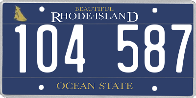 RI license plate 104587