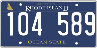 RI license plate 104589