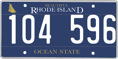 RI license plate 104596