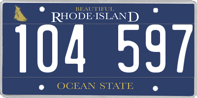 RI license plate 104597
