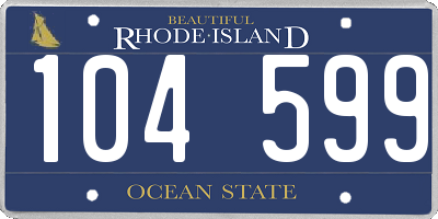 RI license plate 104599