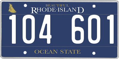 RI license plate 104601