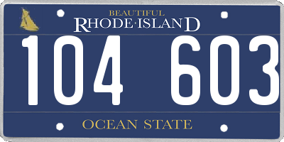 RI license plate 104603