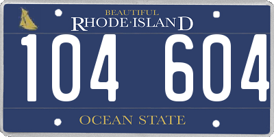RI license plate 104604