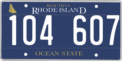 RI license plate 104607