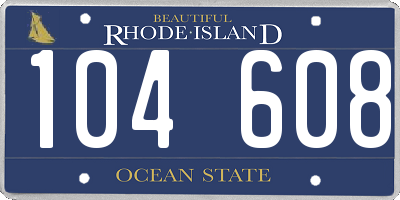 RI license plate 104608