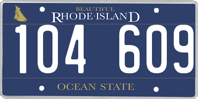 RI license plate 104609