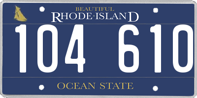 RI license plate 104610