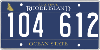 RI license plate 104612