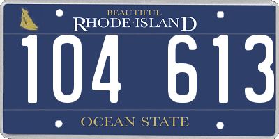 RI license plate 104613