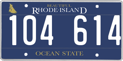 RI license plate 104614