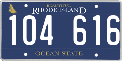 RI license plate 104616