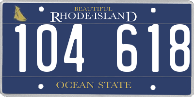 RI license plate 104618