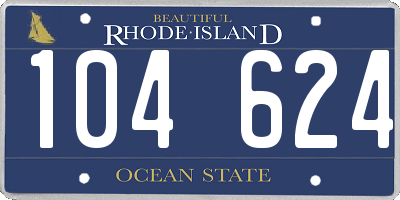 RI license plate 104624