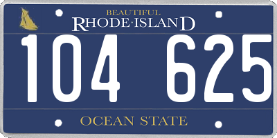 RI license plate 104625
