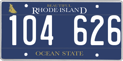 RI license plate 104626