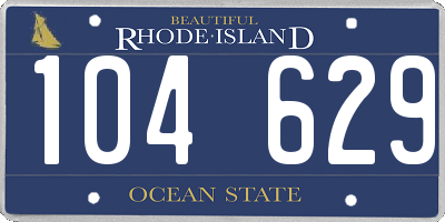 RI license plate 104629