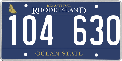 RI license plate 104630