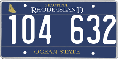 RI license plate 104632