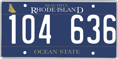 RI license plate 104636