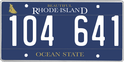 RI license plate 104641