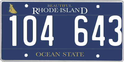 RI license plate 104643