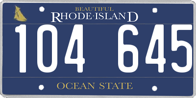 RI license plate 104645