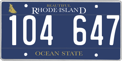 RI license plate 104647