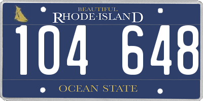 RI license plate 104648
