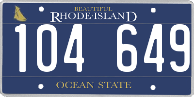 RI license plate 104649
