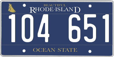 RI license plate 104651