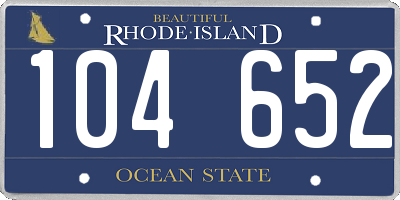 RI license plate 104652