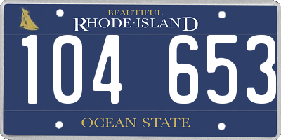 RI license plate 104653