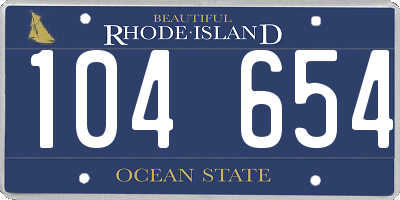 RI license plate 104654