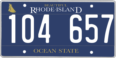 RI license plate 104657