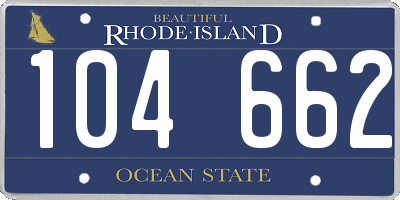 RI license plate 104662