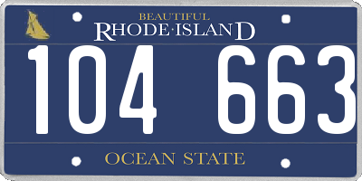 RI license plate 104663