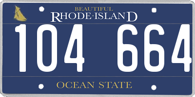 RI license plate 104664