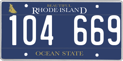 RI license plate 104669