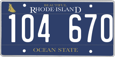 RI license plate 104670