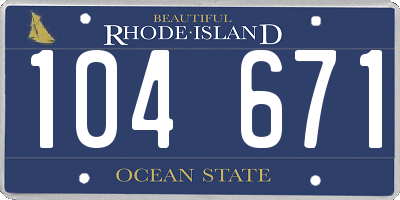 RI license plate 104671