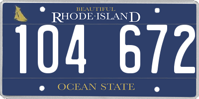 RI license plate 104672