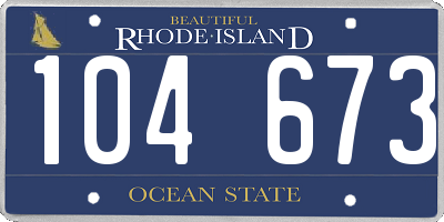 RI license plate 104673