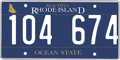 RI license plate 104674
